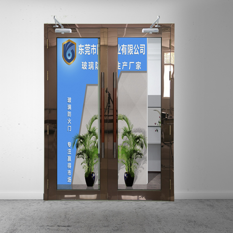 玫瑰金玻璃防火门甲级